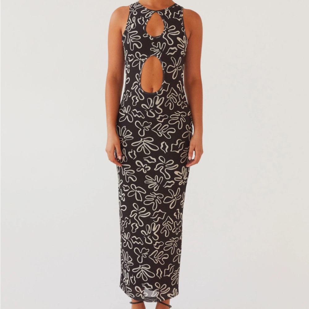 Peppermayo Black and White Backless Dress
